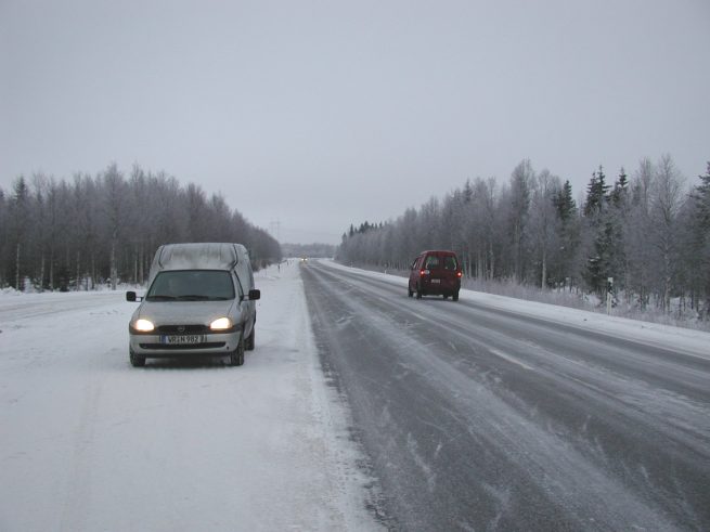 Auf der E 75 in Richtung Norden
