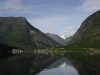 Blick ber den Lustrafjorden und Skjolden