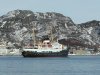Die MS Nordstjernen bei der Hafeneinfahrt